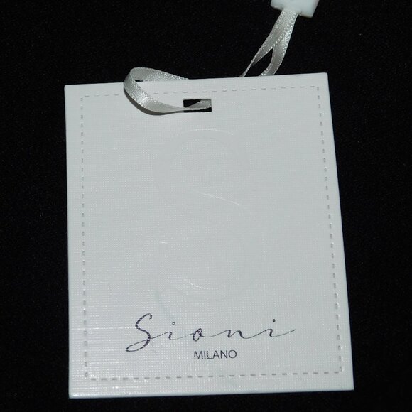 Siani Milano Black Waterfall Front Sweater Size Small NWT Faux Leather Sleeves - Picture 7 of 10